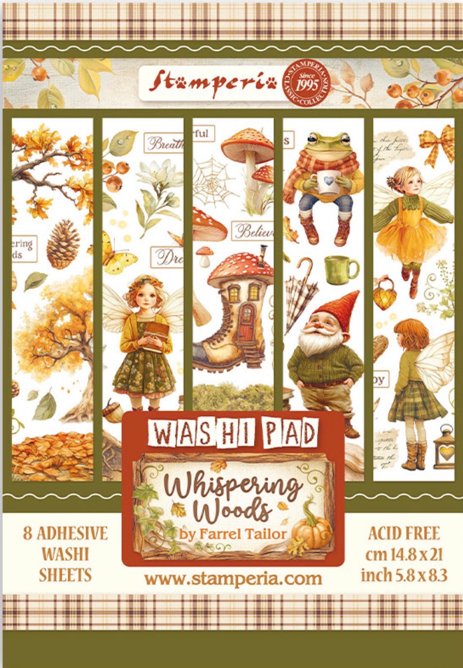 Stamperia Whispering Woods Washi Pad (8 Sheets)