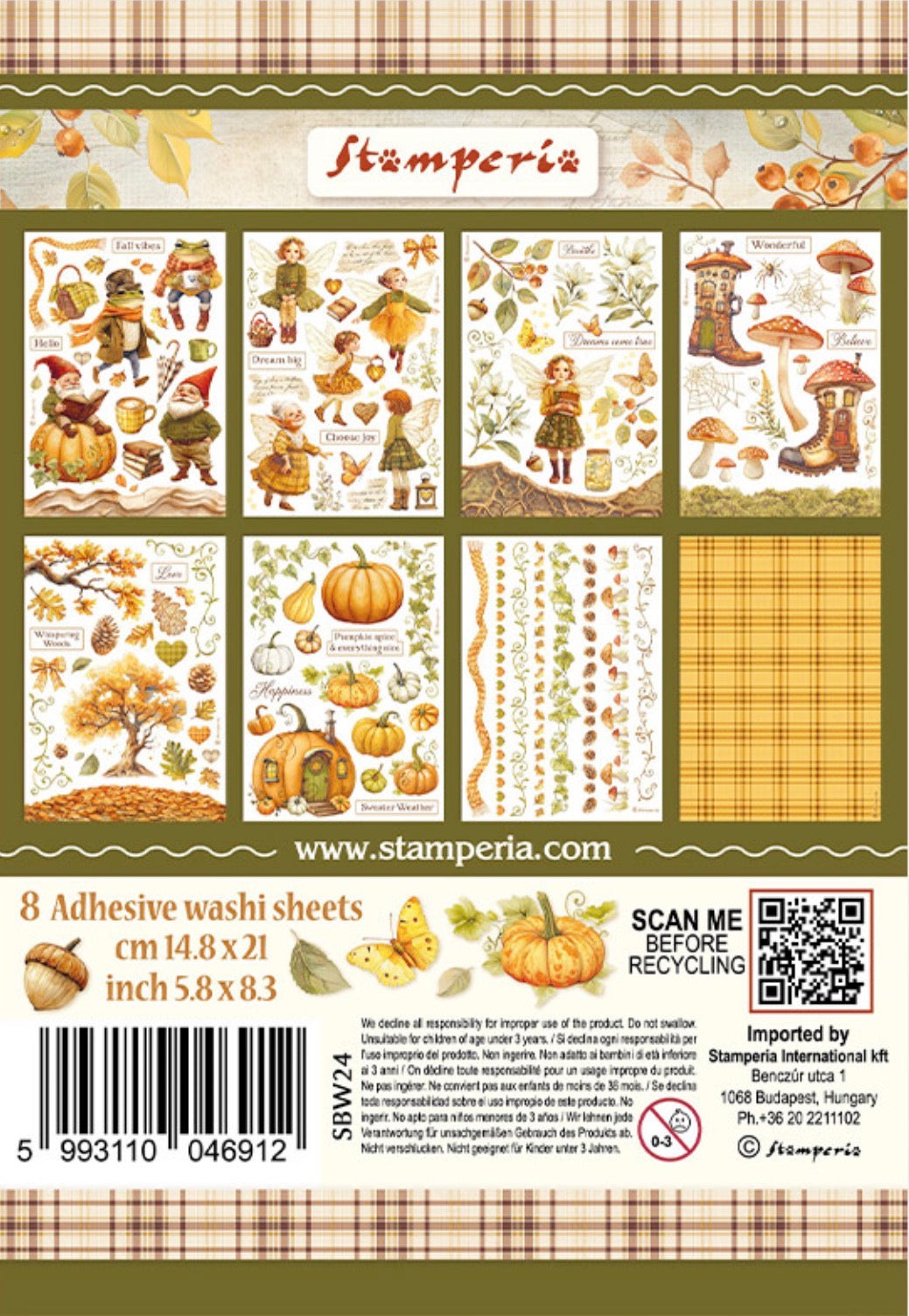 Stamperia Whispering Woods Washi Pad (8 Sheets)