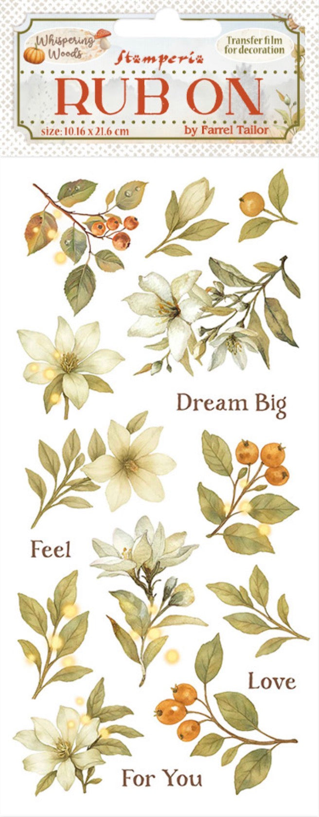 Stamperia Whispering Woods Rub On - Magnolia