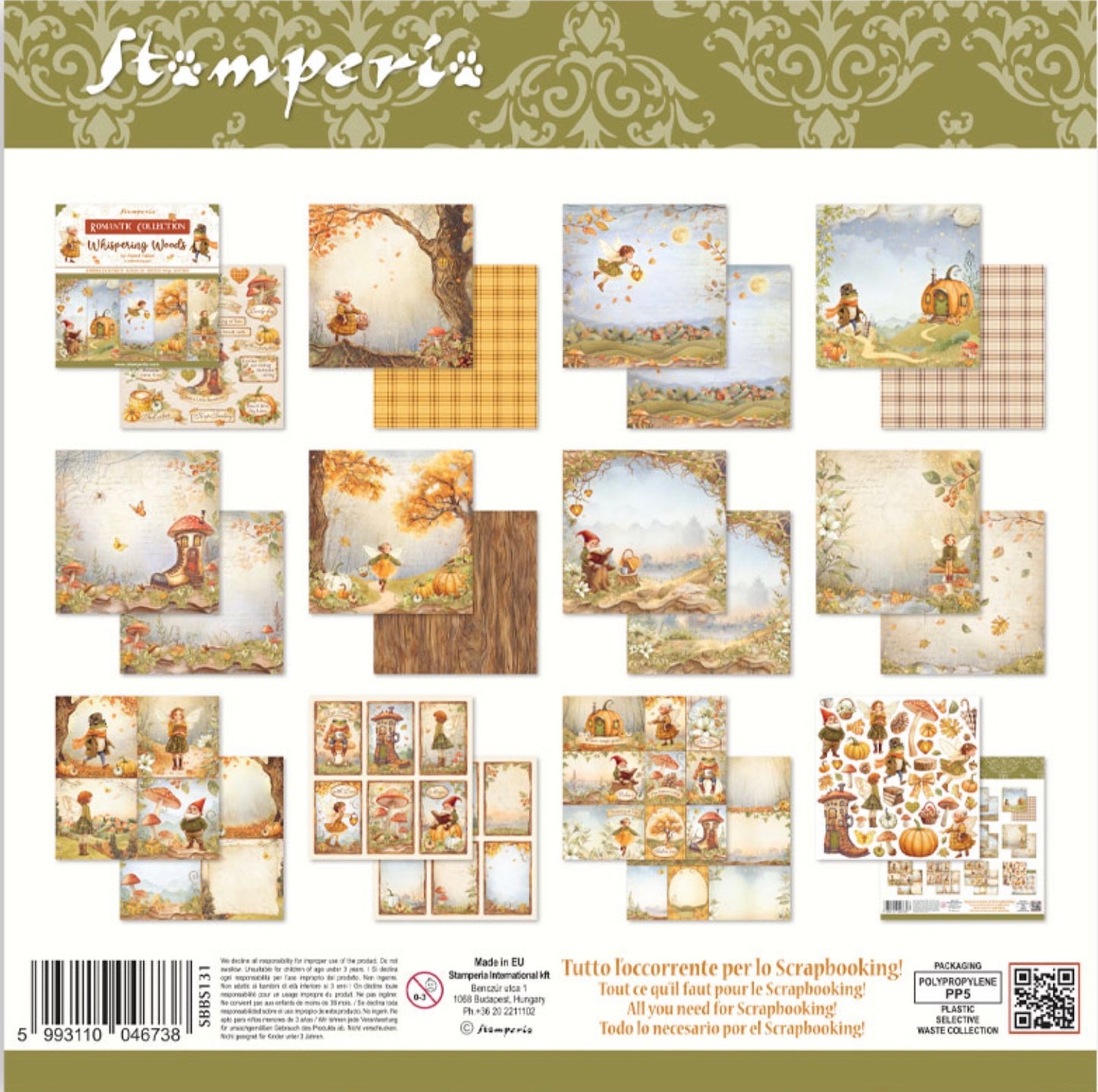 Stamperia Whispering Woods 8” x 8” Paper Pad