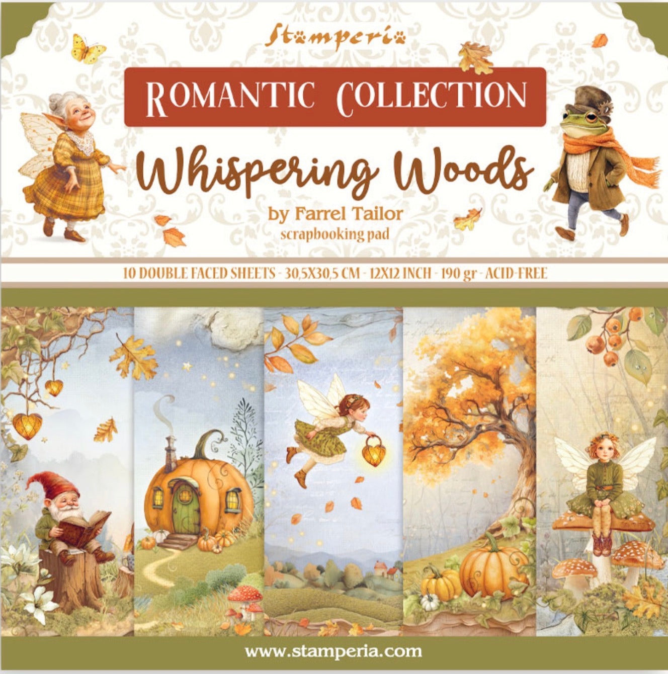 Stamperia Whispering Woods 12” x 12” Paper Pad