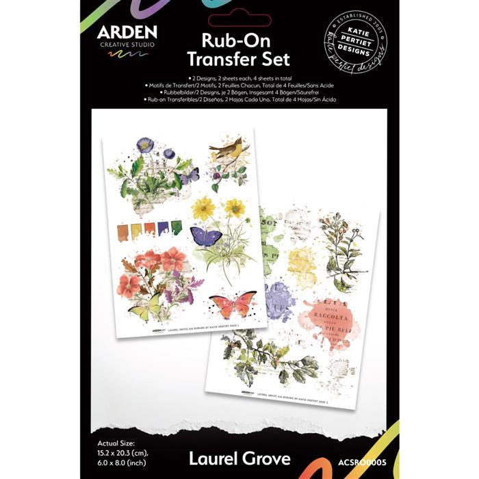Arden Creative Studio Laurel Grove 6 x 8 Rub-On Transfer Set