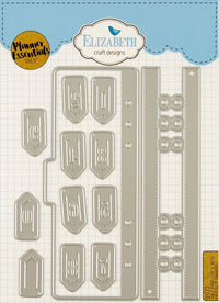 Elizabeth Craft Designs Half Page Tab 3 with Paperclip Numbers Die Set