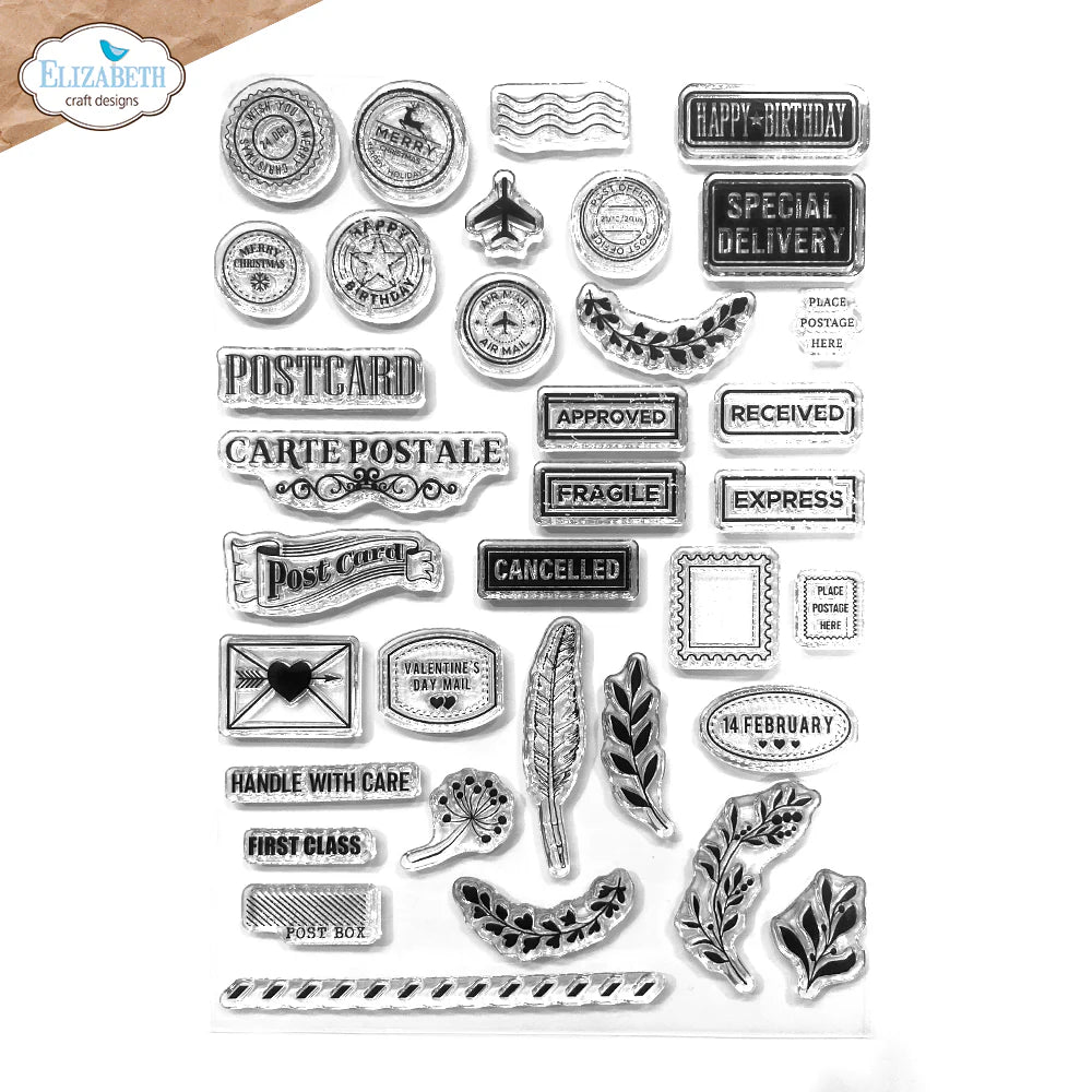 Elizabeth Craft Designs Postcard Parts Stamp Set