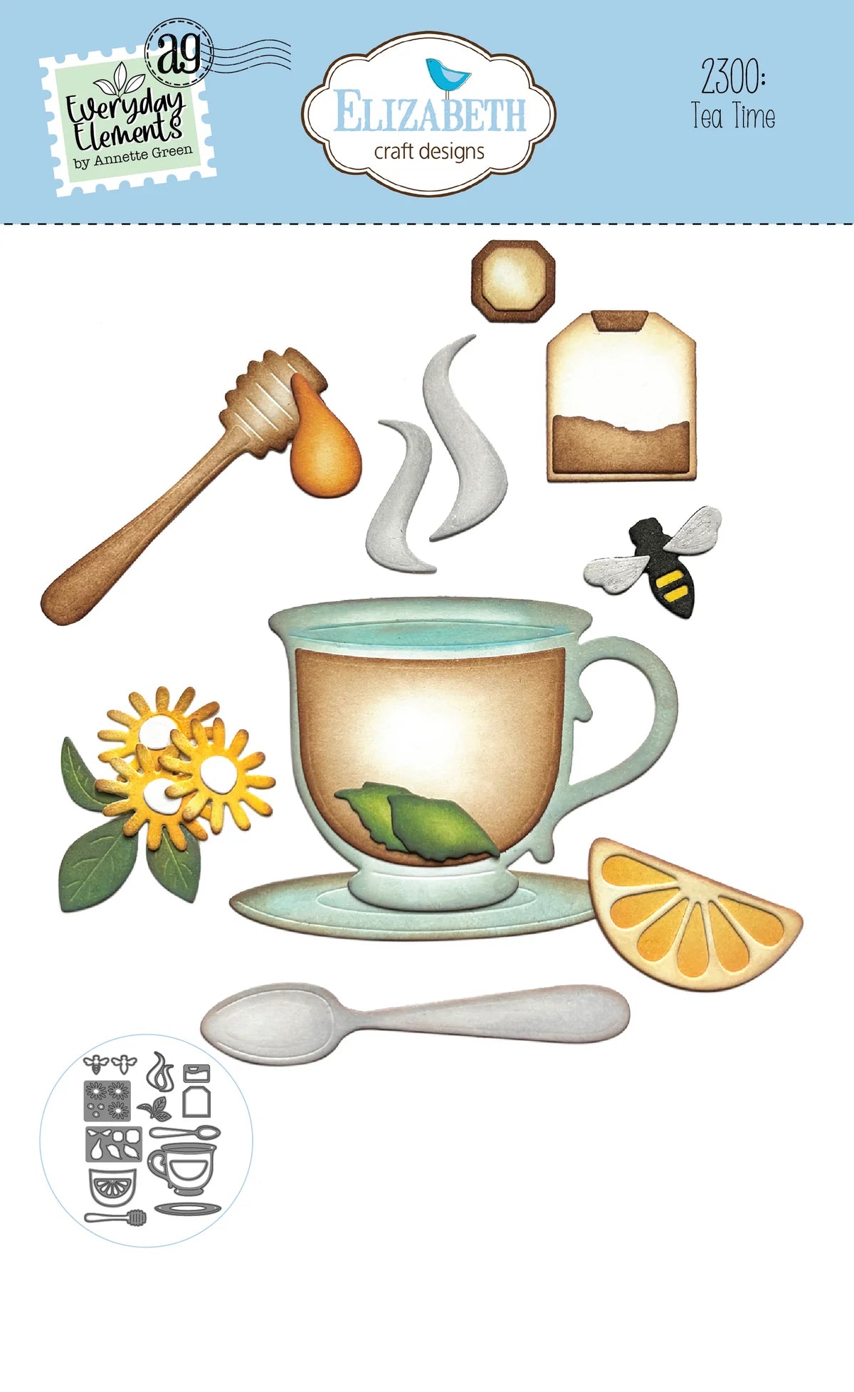 Elizabeth Craft Designs Tea Time Metal Die Set
