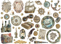 Stamperia Songs of the Sea Ship and Treasures Die Cuts