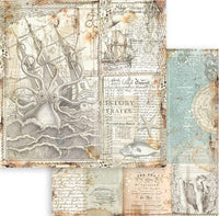 Stamperia Songs of the Sea Backgrounds 8” x 8”  Paper Collection