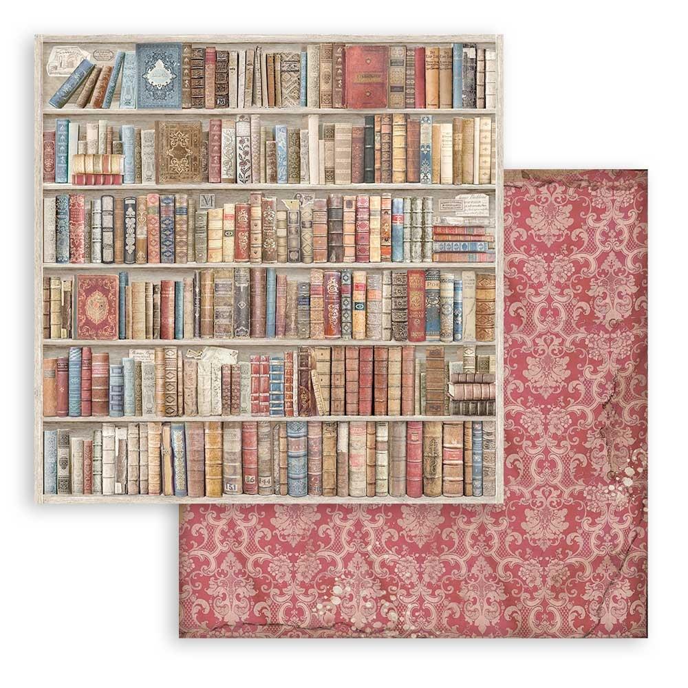Stamperia Vintage Library Background 8” x 8” Paper Collection