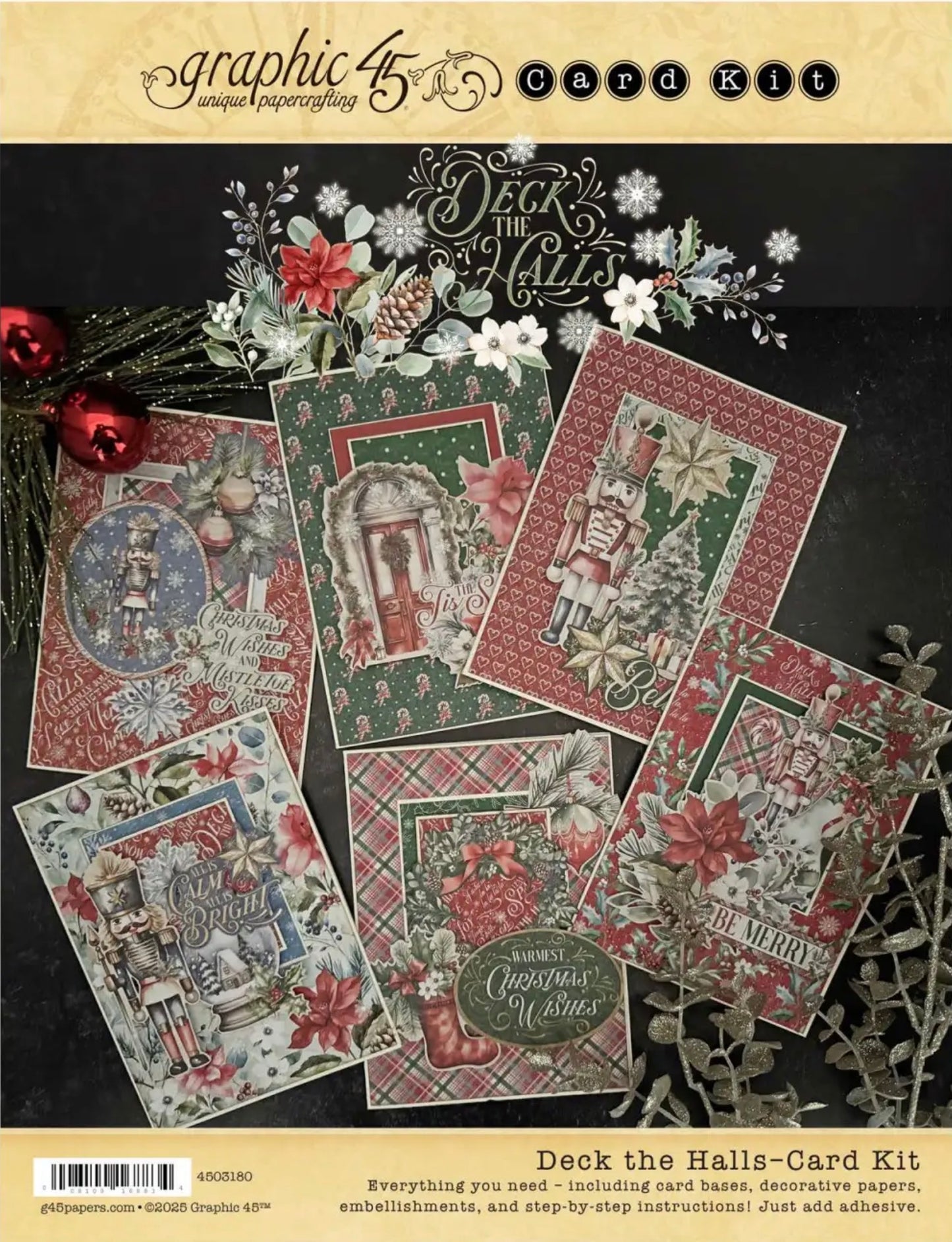 Graphic 45 Deck the Halls - Layered Dimensional Card Set 2025 Kit 8