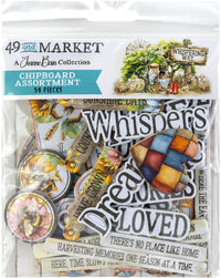 49 & Market Whispering Way Chipboard Assortment