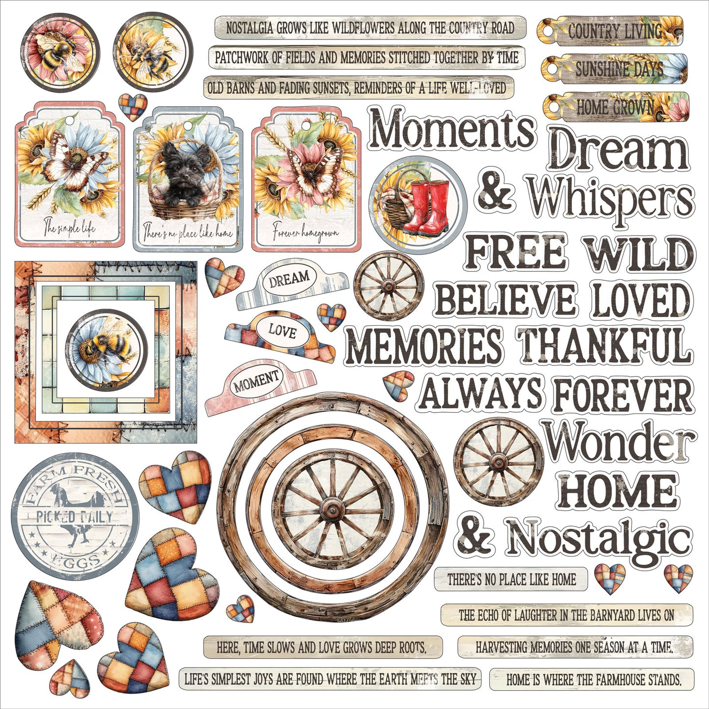 49 & Market Whispering Way Chipboard Assortment