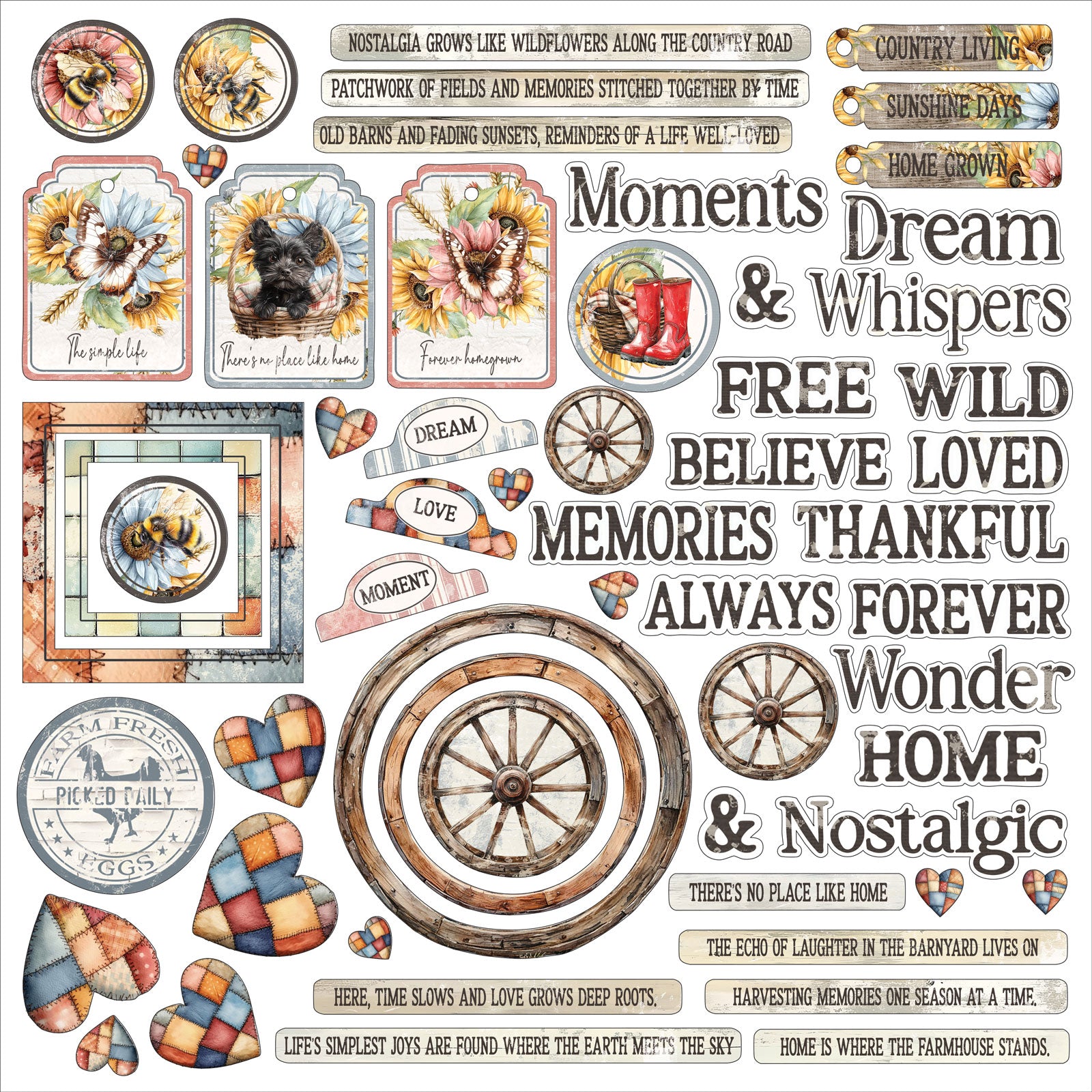 49 & Market Whispering Way Chipboard Assortment