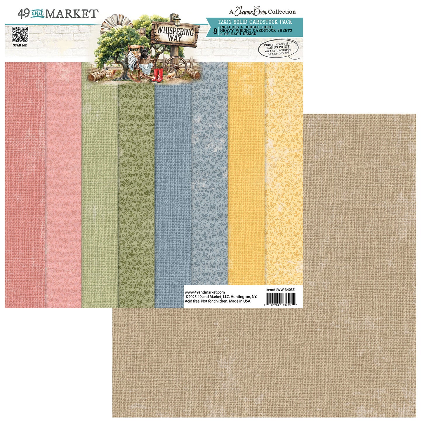 49 & Market Whispering Way 12x12 Solids Collection Pack