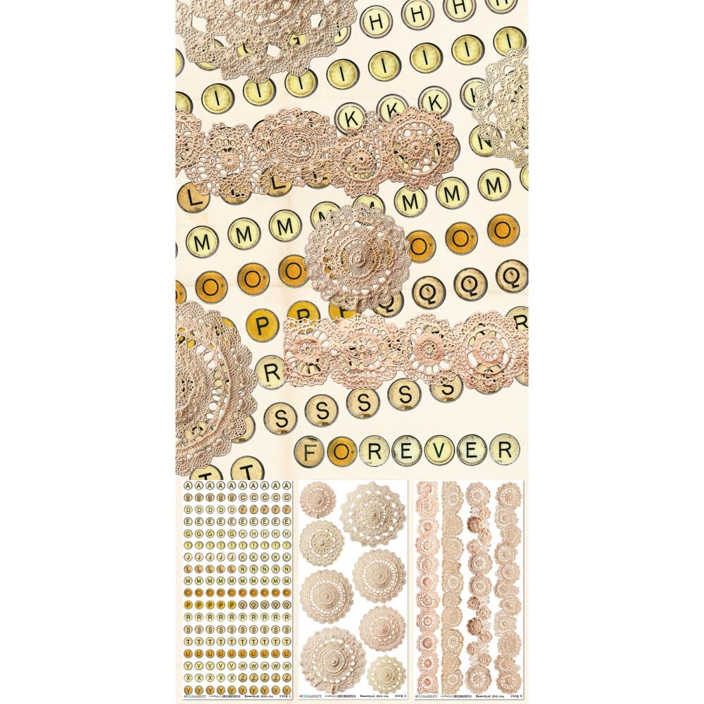 49 & Market Nostalgic Memories Essential 6 x 12 Rub-On Transfer Set