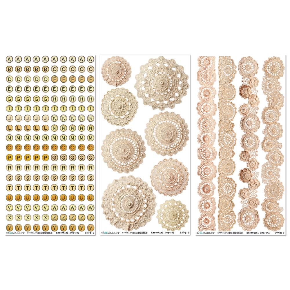 49 & Market Nostalgic Memories Essential 6 x 12 Rub-On Transfer Set