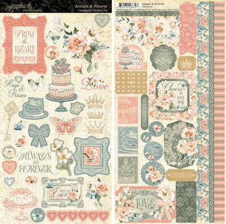 Graphic 45 Always & Forever Cardstock Sticker Set
