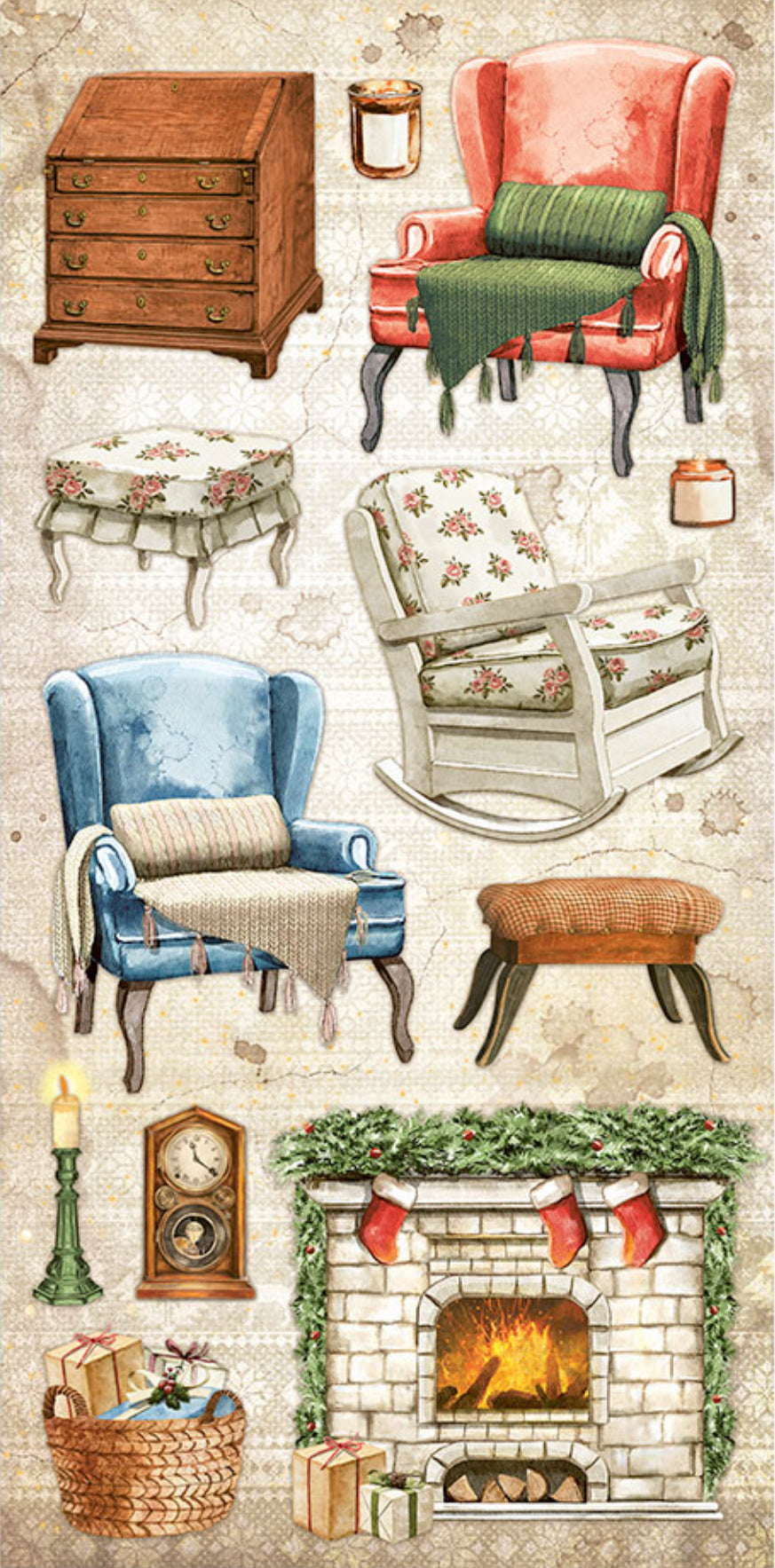 Stamperia Romantic Collection - Home for the Holidays 6” x 12” Paper Collection
