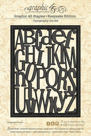 Graphic 45 Typography - Keepsake Kit (with Exclusive Metal Die Set)