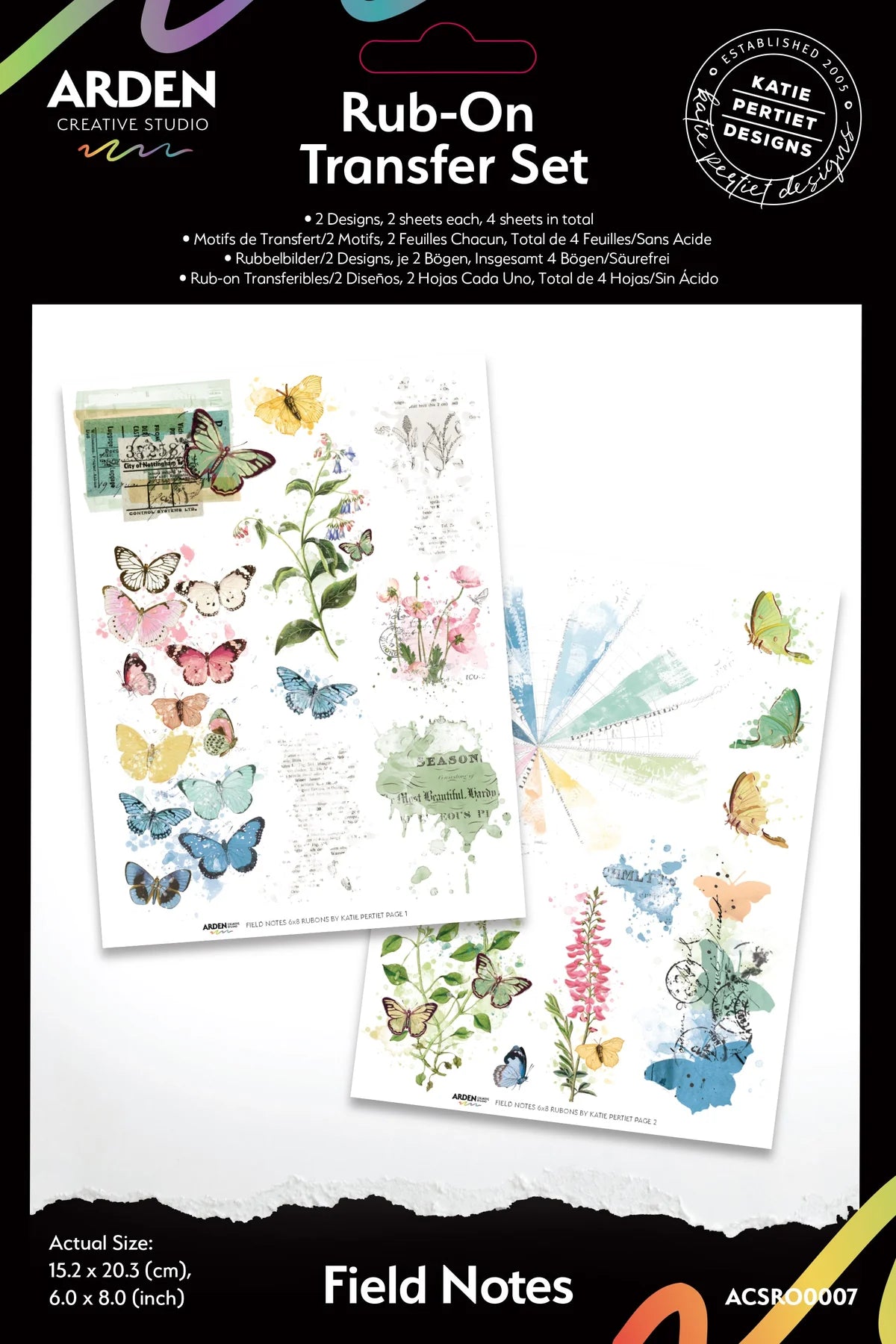 Arden Creative Studio Field Notes 6 x 8 Rub-On Transfer Set