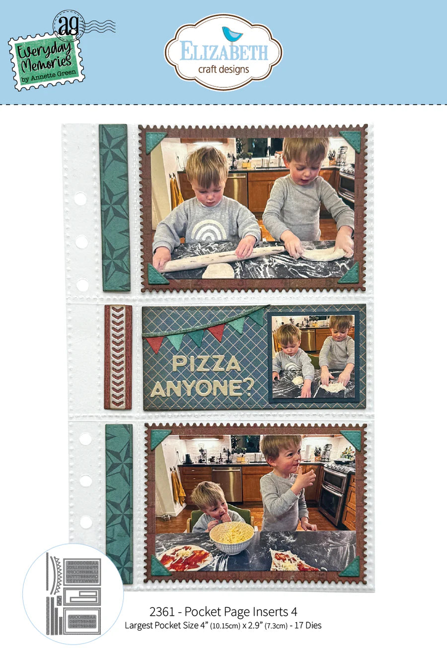 Elizabeth Craft Designs Pocket Page Inserts 4 Metal Die Set