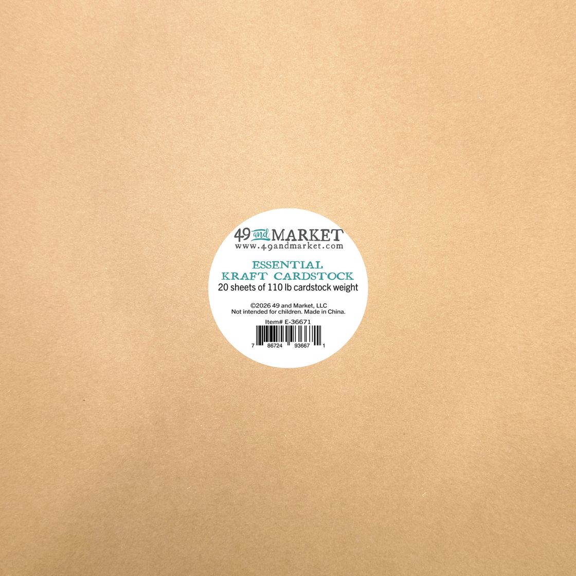 49 & Market Essential Cardstock - Kraft (20 Sheets)