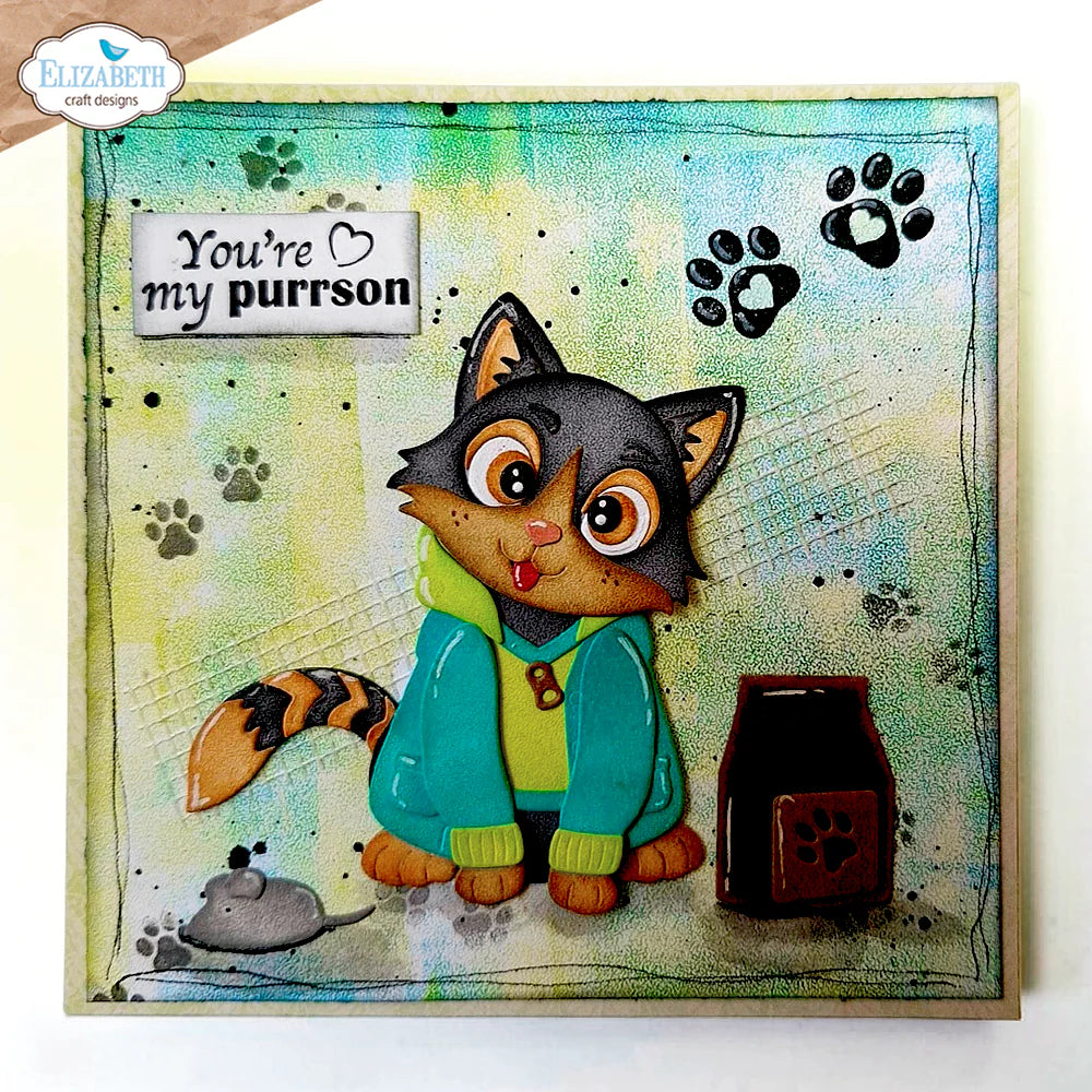 Elizabeth Craft Designs Cat Sentiments Stamp Set