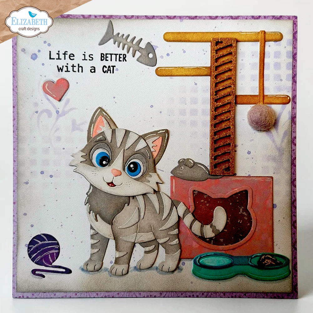 Elizabeth Craft Designs Cat Scratching Post Metal Die Set