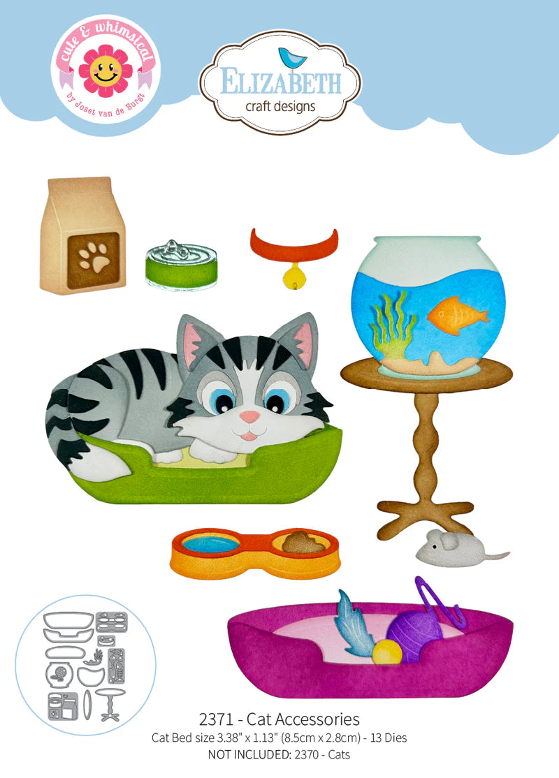 Elizabeth Craft Designs Cat Accessories Metal Die Set