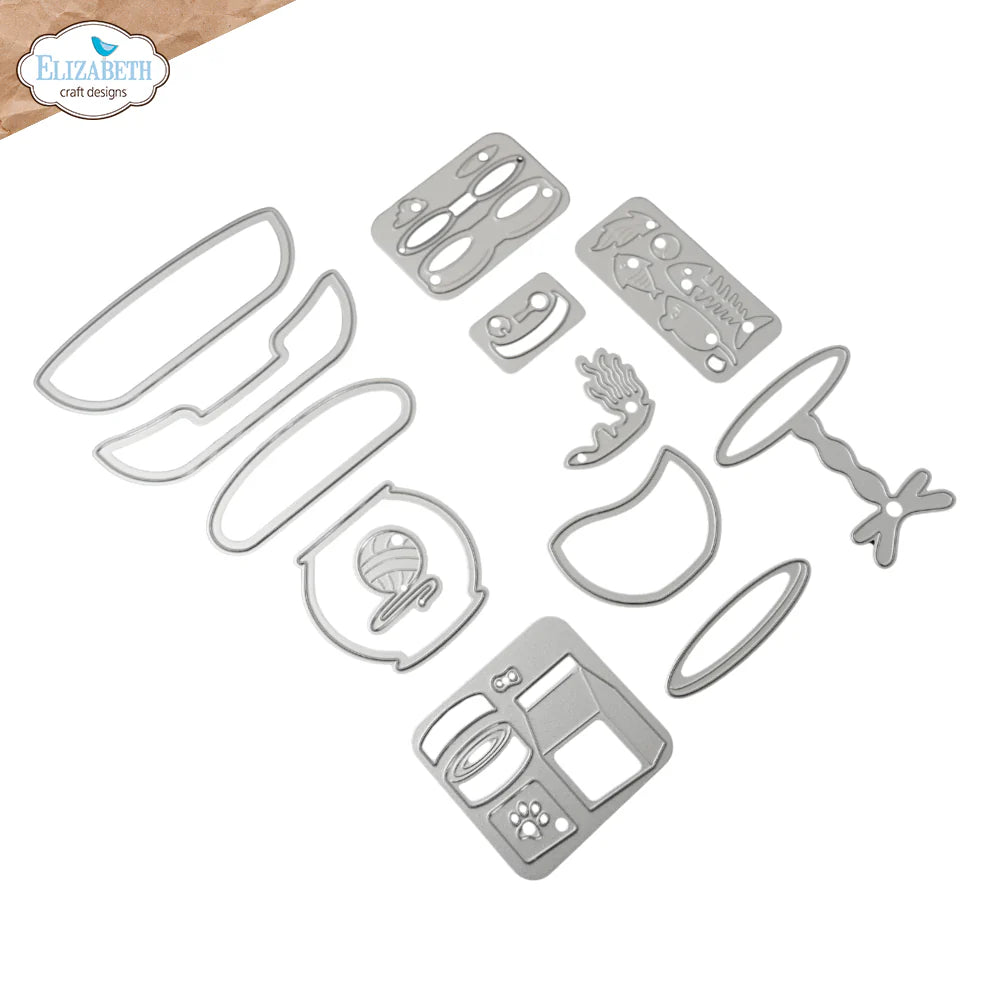 Elizabeth Craft Designs Cat Accessories Metal Die Set