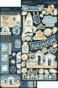 Graphic 45 The Beach Is Calling Cardstock Sticker Set