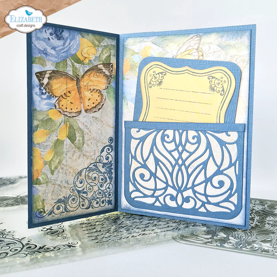 Elizabeth Craft Designs Butterflies and Swirls Stamp Set