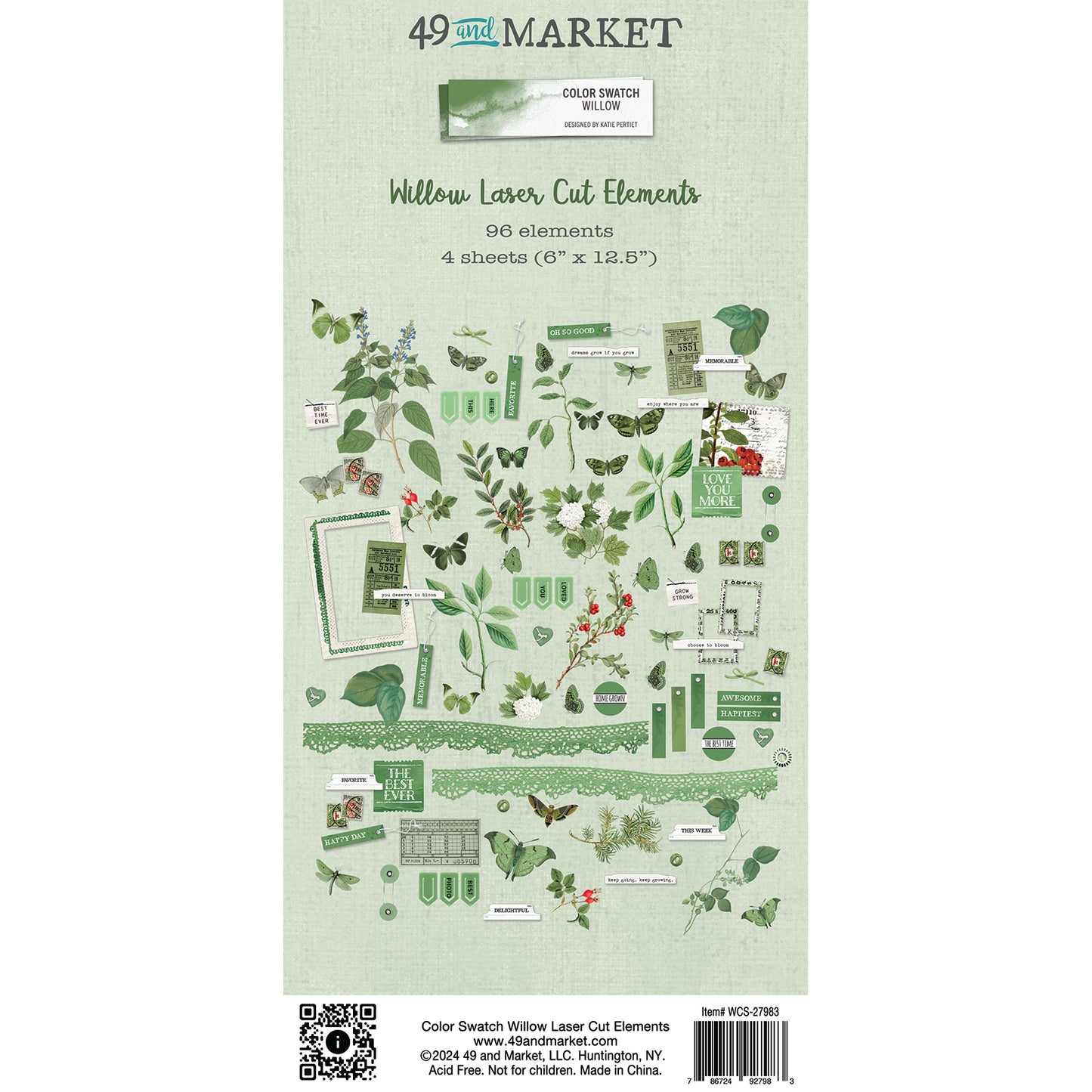 49 & Market Color Swatch Willow Laser Cut Elements