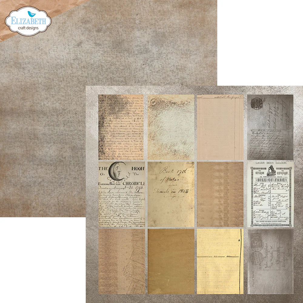 Elizabeth Craft Designs Coffee Dyed Papers 12” x 12” Paper Pack