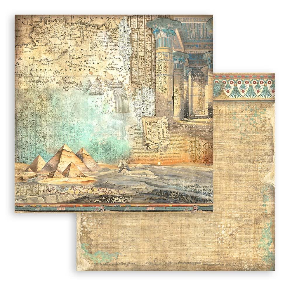 Stamperia Fortune Land of Pharaohs Backgrounds 8” x 8” Paper Pad