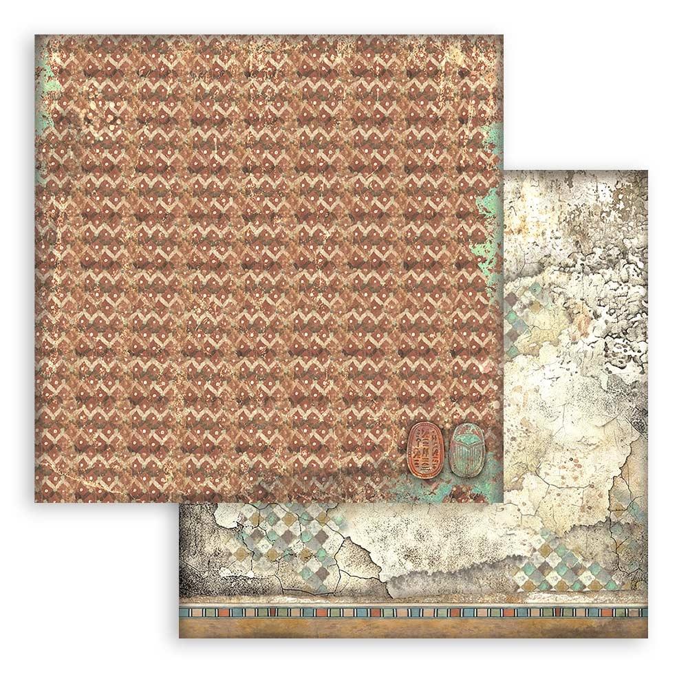 Stamperia Fortune Land of Pharaohs Backgrounds 8” x 8” Paper Pad