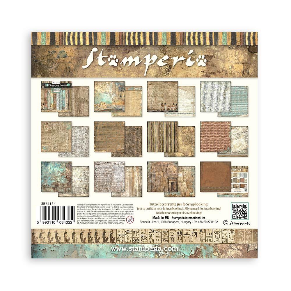 Stamperia Fortune Land of Pharaohs Backgrounds 12” x 12” Paper Pad