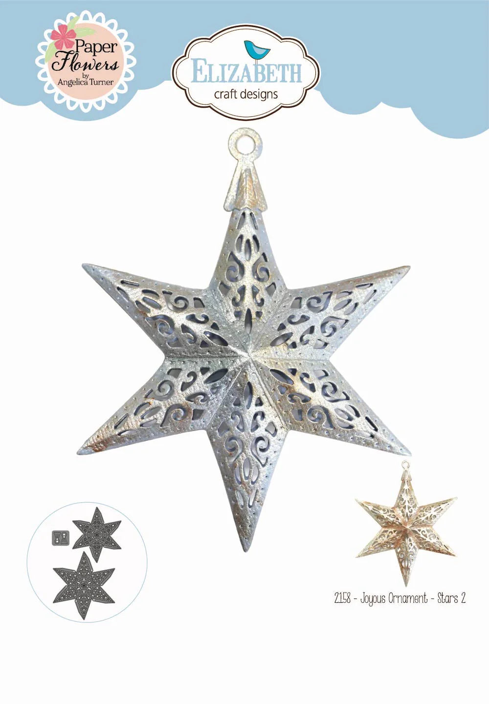 Elizabeth Craft Designs Joyous Ornament - Stars 2 Metal Die Set