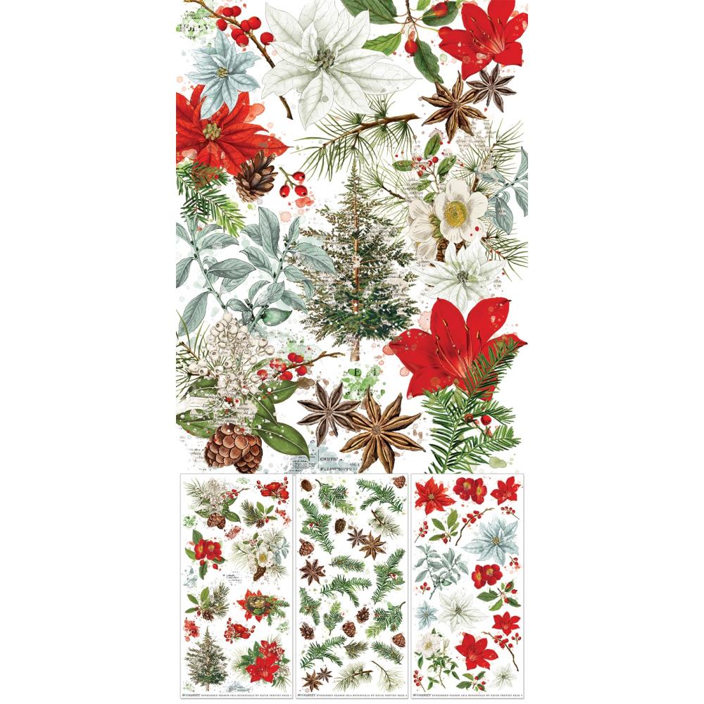 49 & Market Evergreen Season Botanical 6 x 12 Rub-On Transfer Set