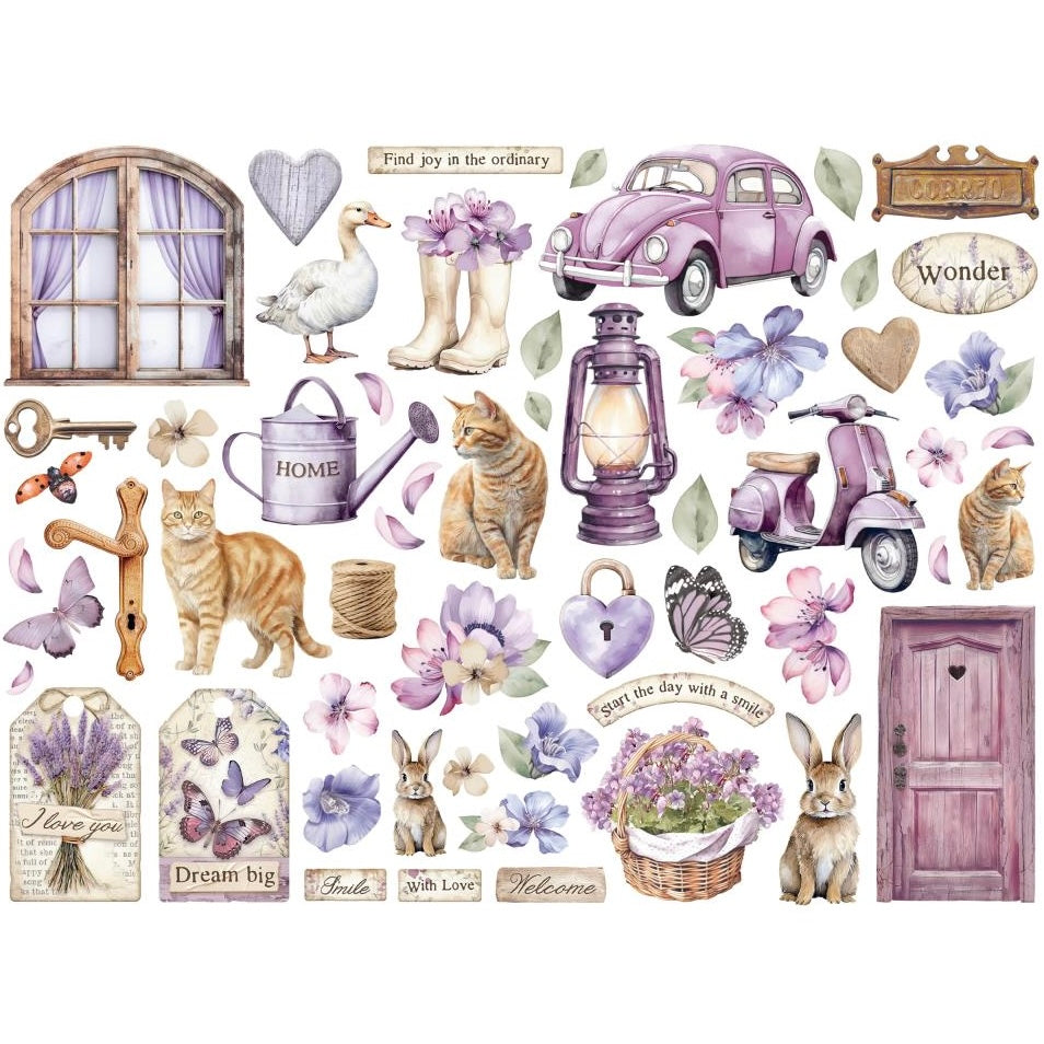 Stamperia Romantic Collection - Lavender Die Cuts