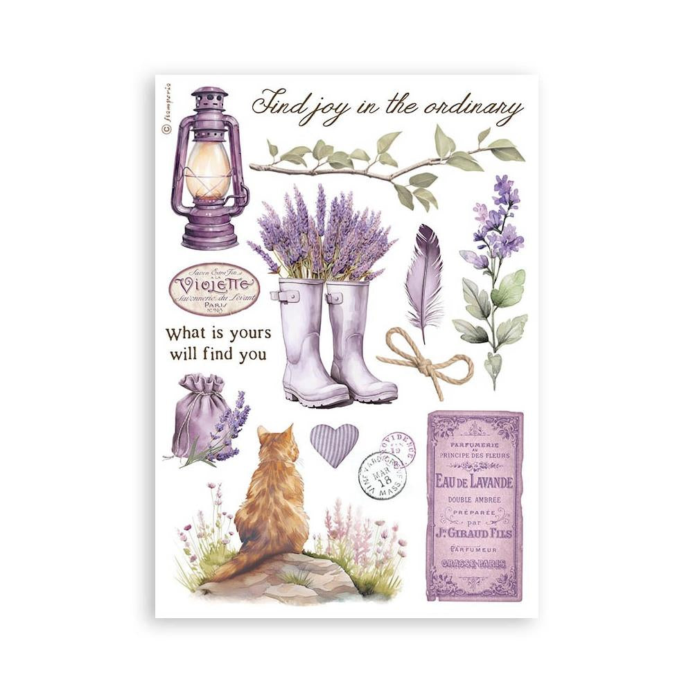 Stamperia Romantic Collection - Lavender Washi Pad (8 Sheets)