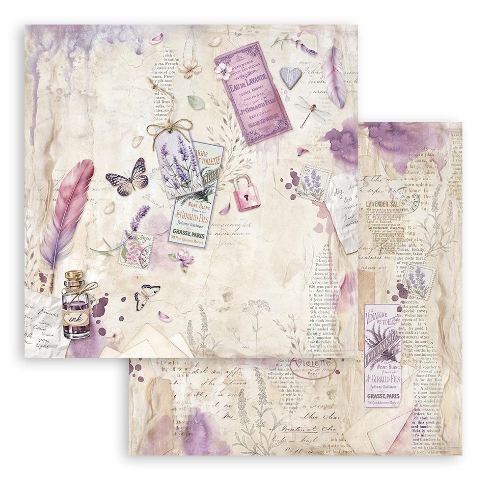 Stamperia Romantic Collection - Lavender 8” x 8” Paper Pad