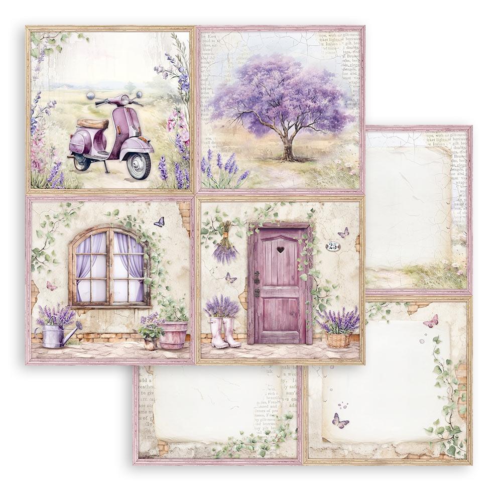 Stamperia Romantic Collection - Lavender 8” x 8” Paper Pad