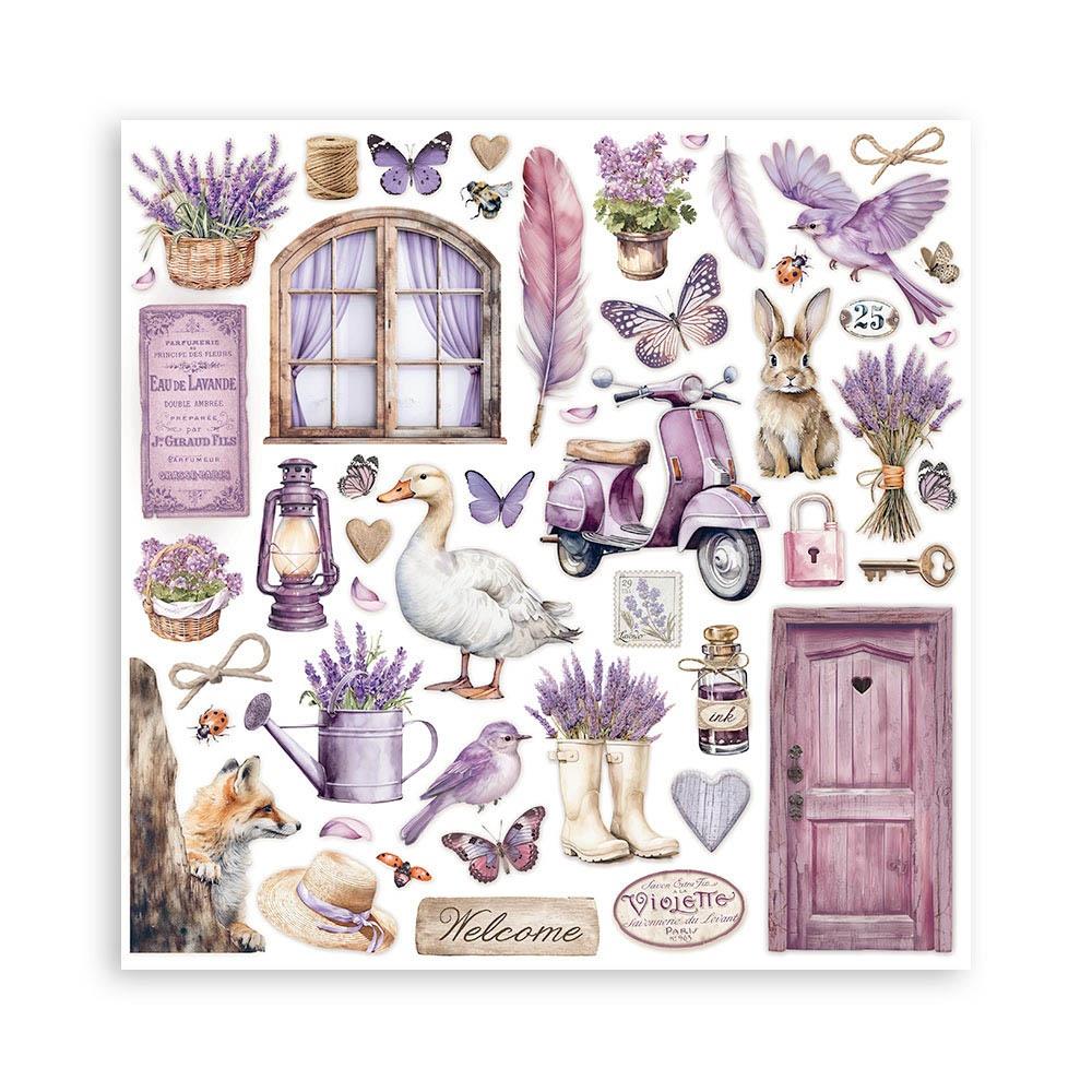 Stamperia Romantic Collection - Lavender 8” x 8” Paper Pad