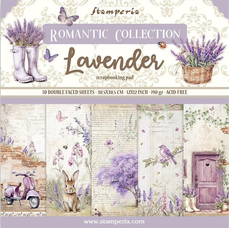 Stamperia Romantic Collection - Lavender 12” x 12” Paper Pad