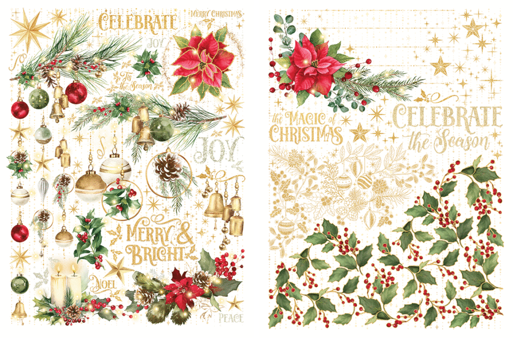 Graphic 45 Merry & Bright Rub-On Transfer Set