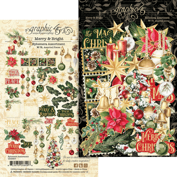 Graphic 45 Merry & Bright Ephemera Assortment