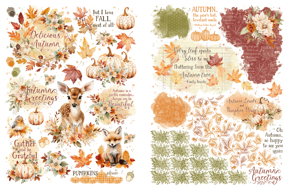 Graphic 45 Autumn Greetings Rub-On Transfer Set