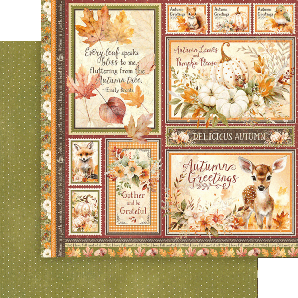 Graphic 45 Autumn Greetings 8” x 8” Collection Pack