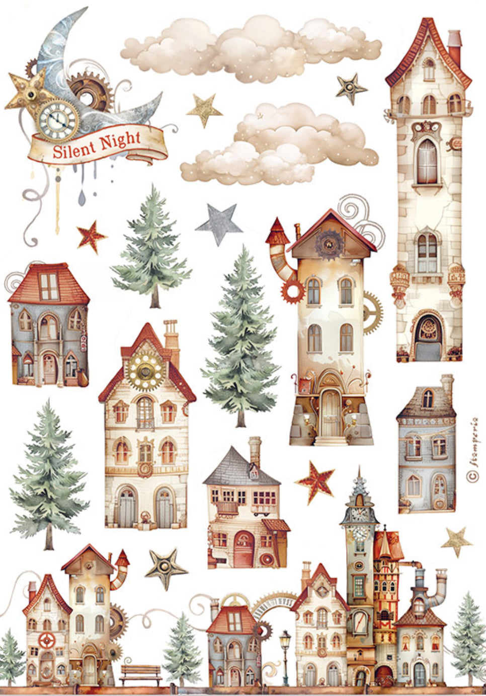 Stamperia Gear up for Christmas Washi Pad (8 Sheets)