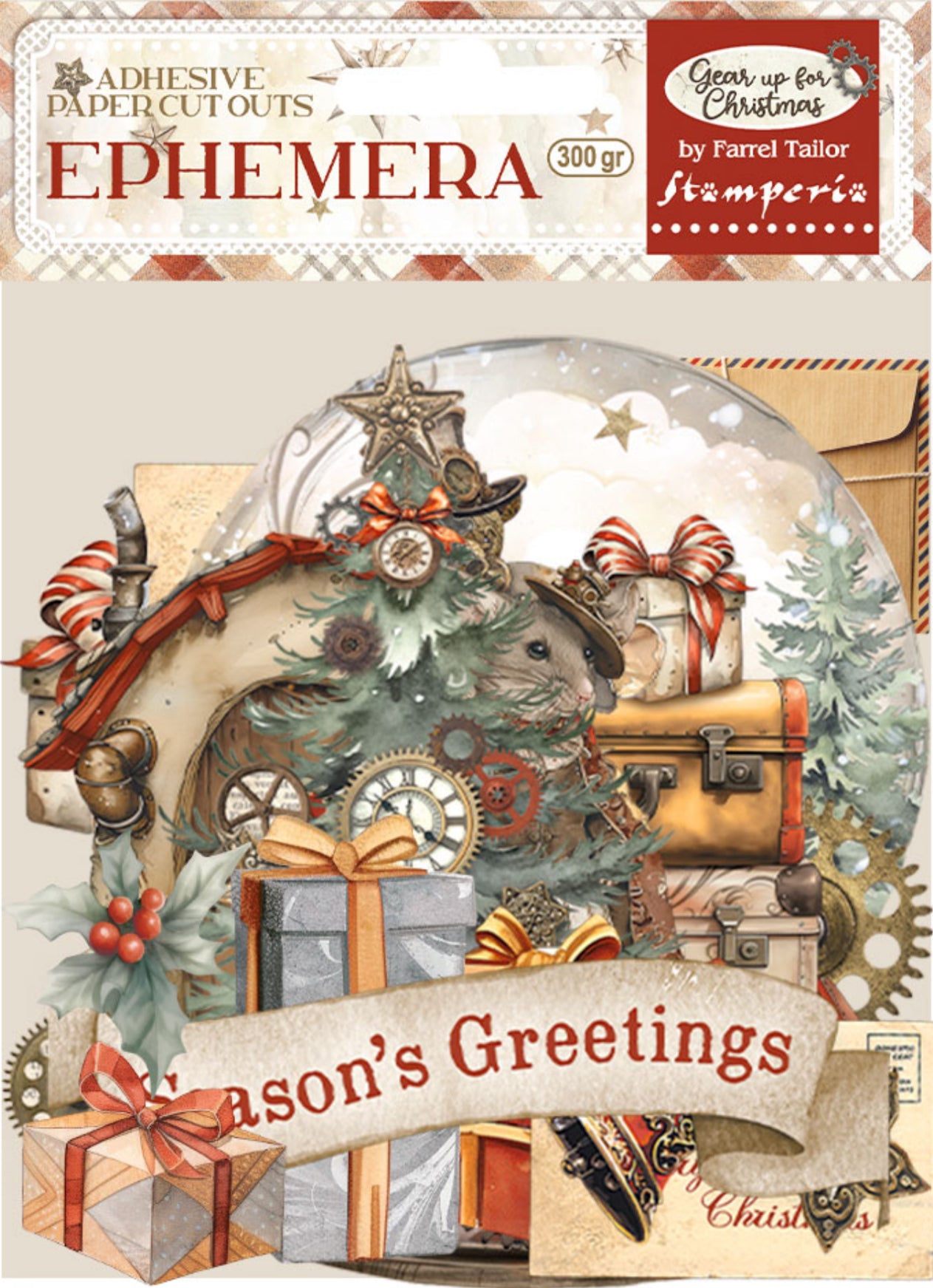 Stamperia Gear up for Christmas Adhesive Ephemera